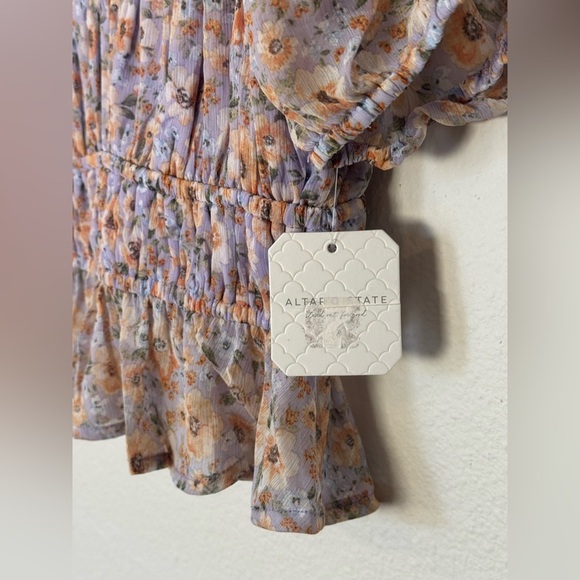 NWT Altar’d State Floral Cropped Babydoll Top – Size Small - Picture 5 of 7